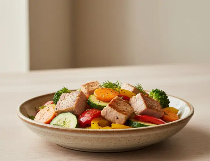 Atum com legumes funcional