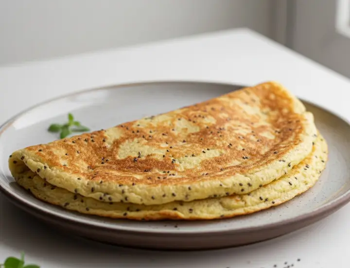 Crepioca com chia funcional
