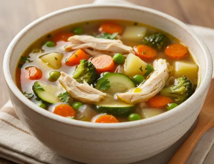 Sopa de legumes com frango