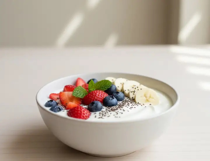 iogurte natural com frutas