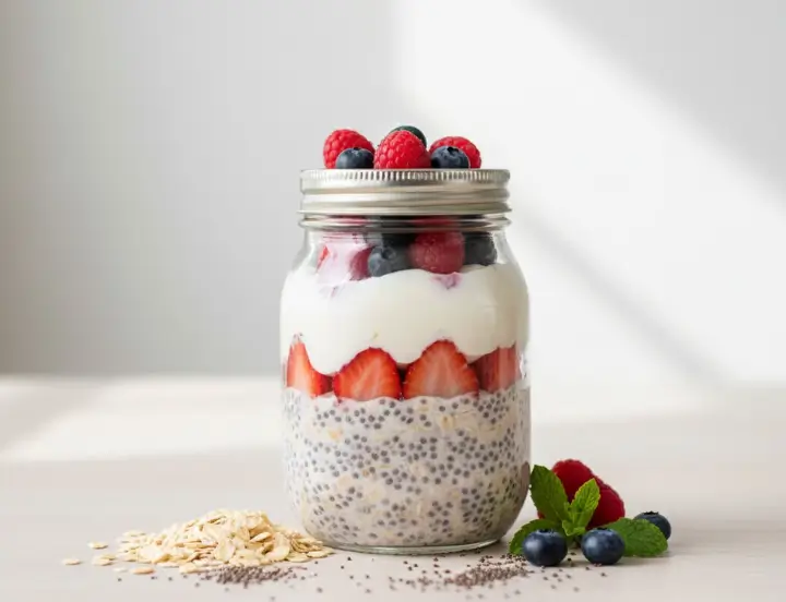 overnight oats proteico
