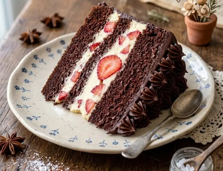 🏆 🍫 Bolo de Chocolate Recheado com Morango e Creme Branco Fit: A Delícia Saudável que Você Merece! 🍓✨
